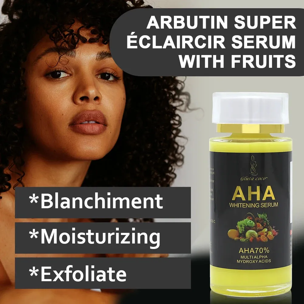 120ml AHA Serum Moisturizing Lightening Skin Tone Exfoliate Reduce Daily Skin Care Essence Lotion for Glowing Skin