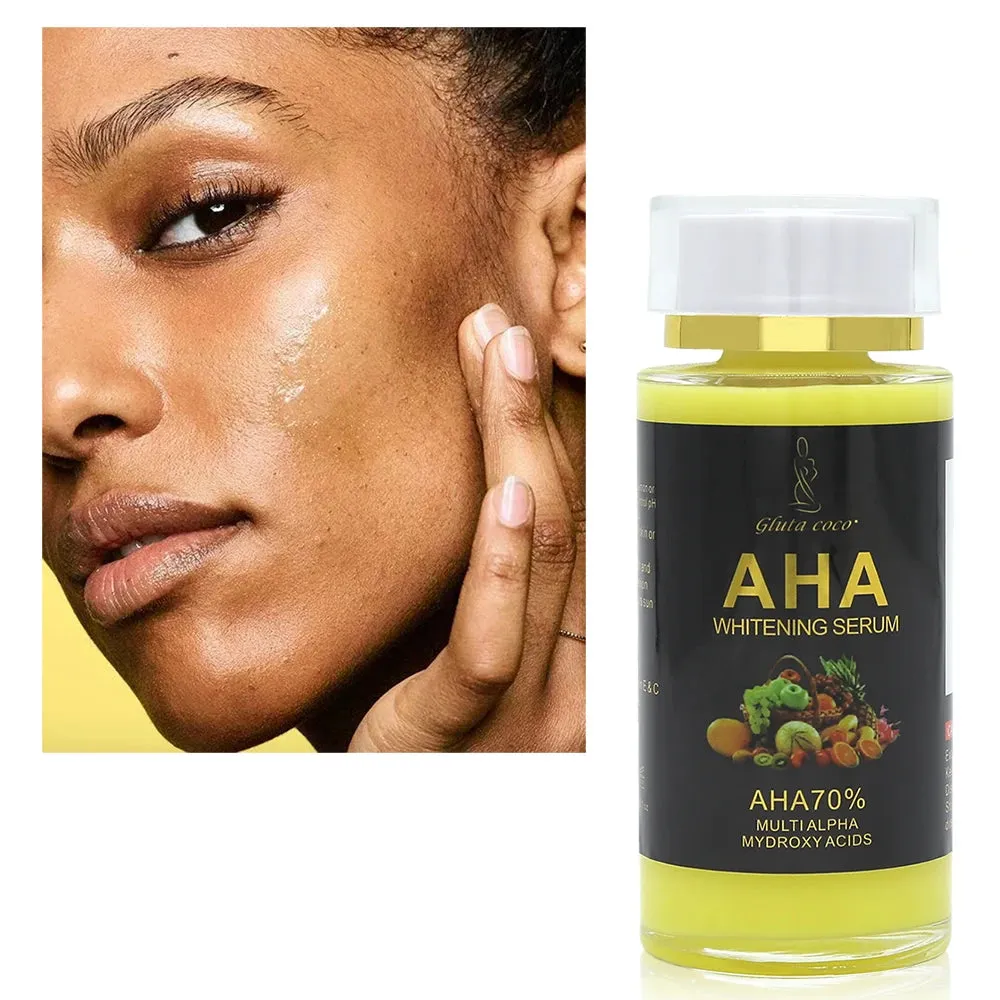 120ml AHA Serum Moisturizing Lightening Skin Tone Exfoliate Reduce Daily Skin Care Essence Lotion for Glowing Skin