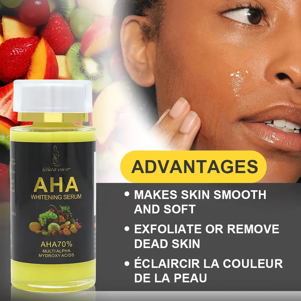 120ml AHA Serum Moisturizing Lightening Skin Tone Exfoliate Reduce Daily Skin Care Essence Lotion for Glowing Skin