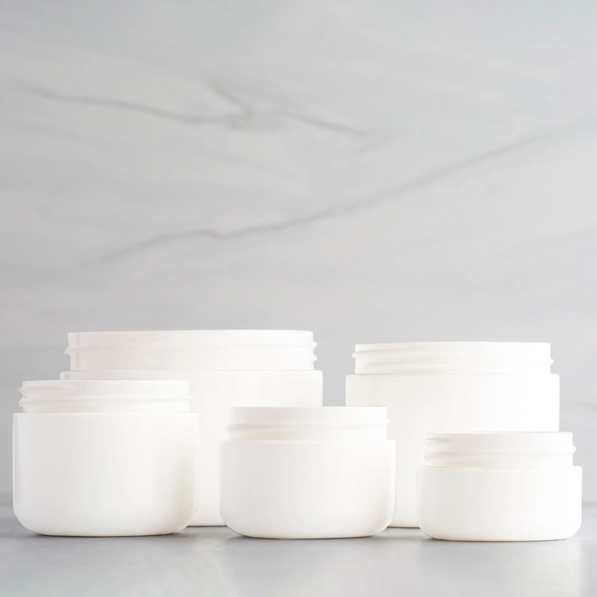 2 oz White Round Base Jar with 58-400 Neck