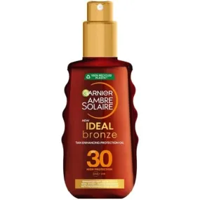 Ambre Solaire Ideal Bronze Protective Oil Sunscreen spray Spf30 with shea butter 150 ml, Garnier