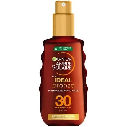 Ambre Solaire Ideal Bronze Protective Oil Sunscreen spray Spf30 with shea butter 150 ml, Garnier