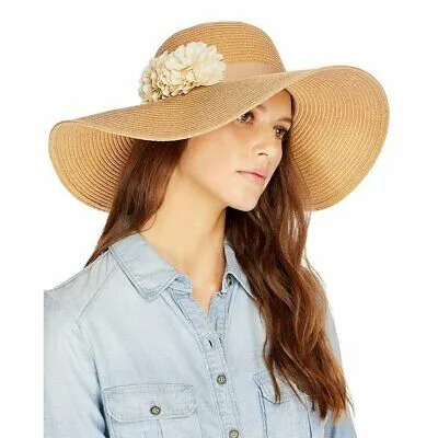 August Hat Company New Directions Natural Floppy Hat UPF 50  One Size