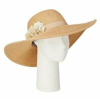 August Hat Company New Directions Natural Floppy Hat UPF 50  One Size