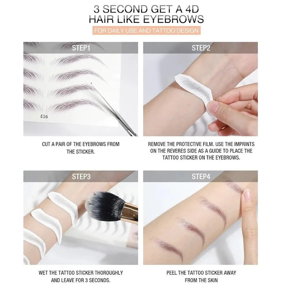 Authentic 4D Hair Eyebrows: Waterproof Tattoo Stickers for Natural Beauty
