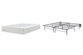 Chime 12 Inch Memory Foam Mattress with Foundation in White