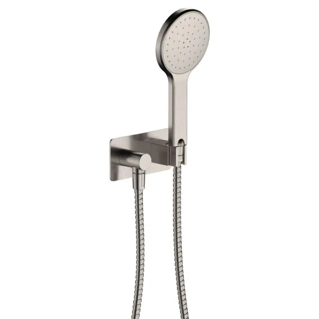Fienza Kaya Hand Shower Rectangular Plate Brushed Nickel