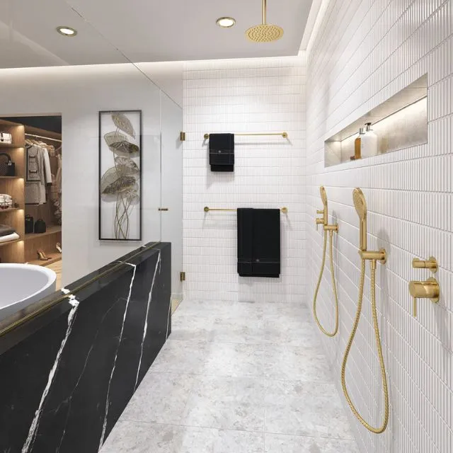 Fienza Kaya Hand Shower Round Plate Urban Brass