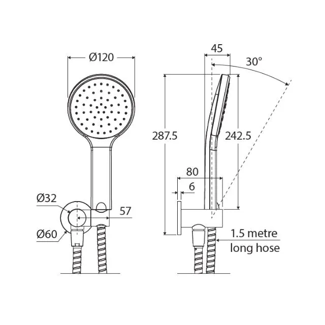 Fienza Kaya Hand Shower Round Plate Urban Brass