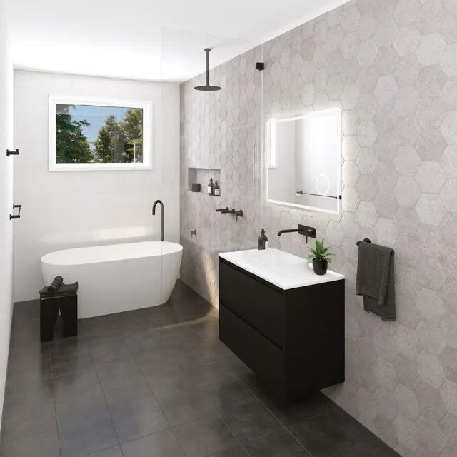 Fienza Kaya Round Shower Head 250mm Matte Black