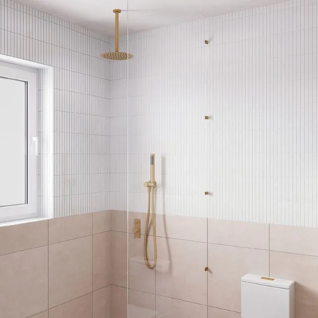 Fienza Kaya Shower Ceiling Dropper Set Urban Brass