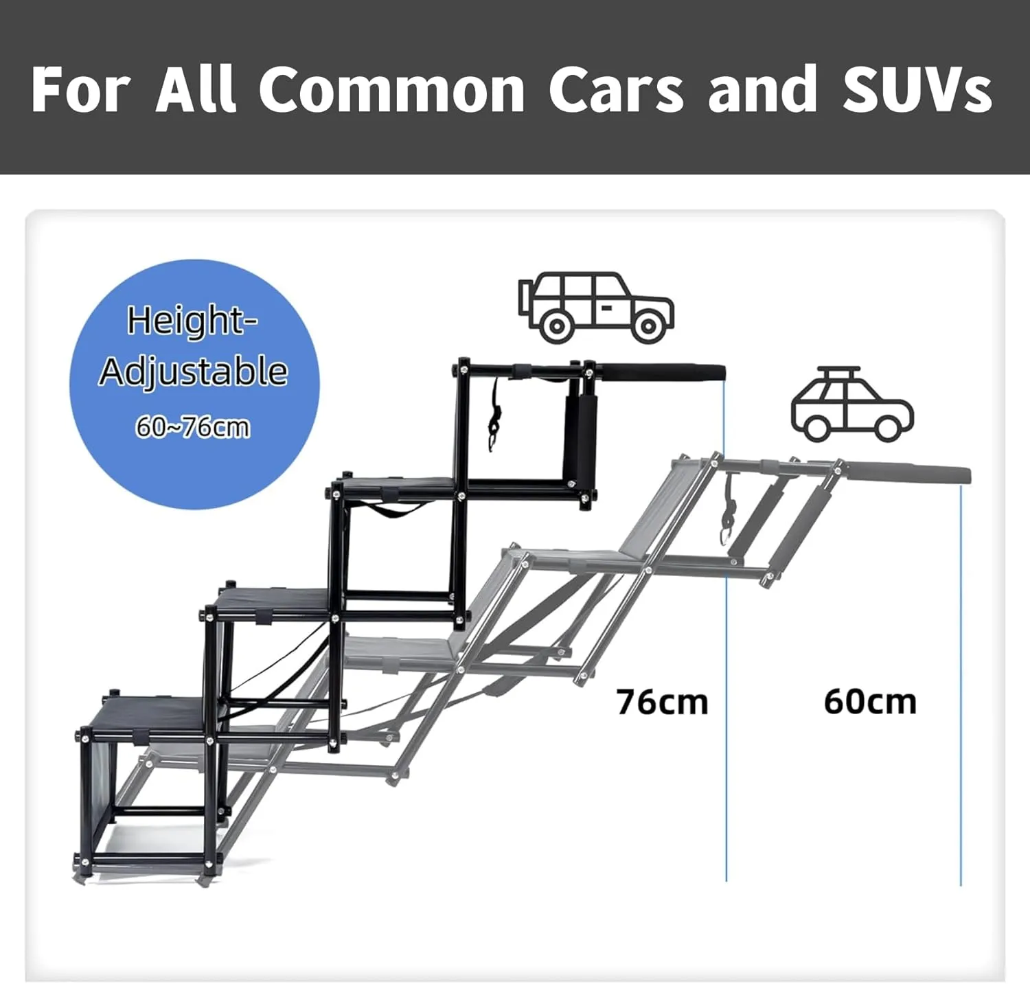 Foldable Dog Stairs for Car -4 Steps