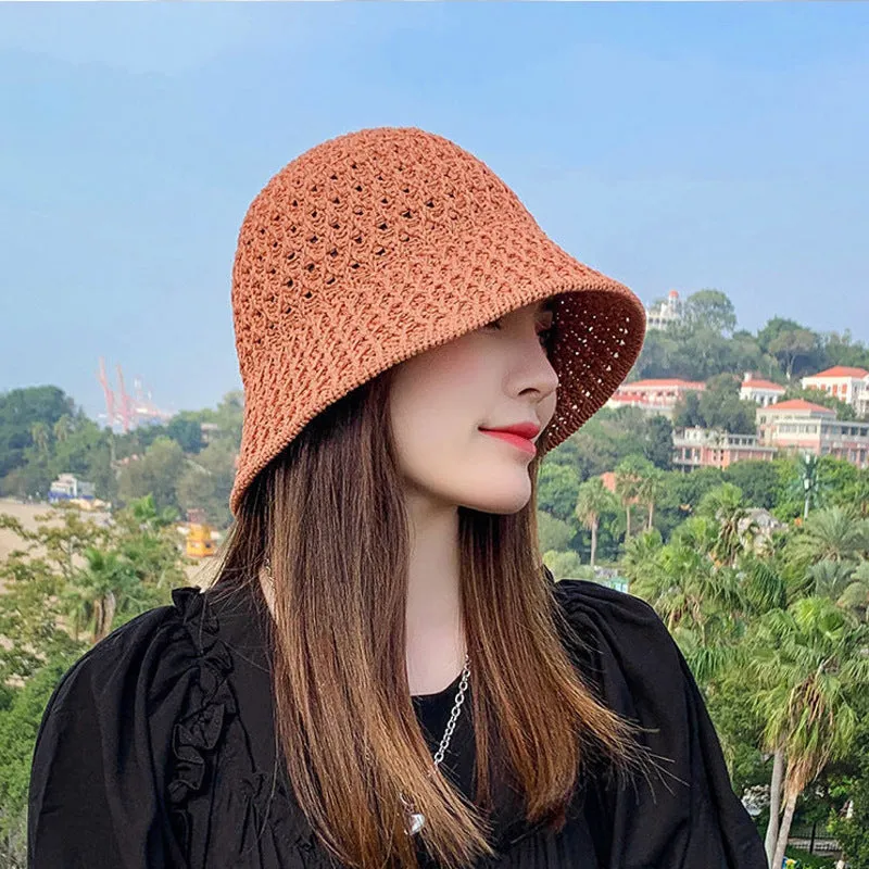 Knitted Hollow Dome  Sun Protection Women's Hat