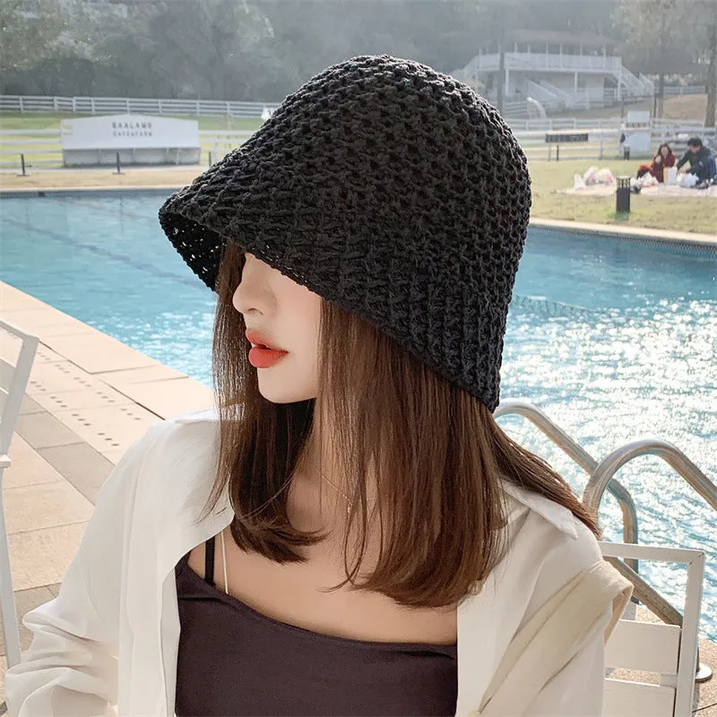 Knitted Hollow Dome  Sun Protection Women's Hat
