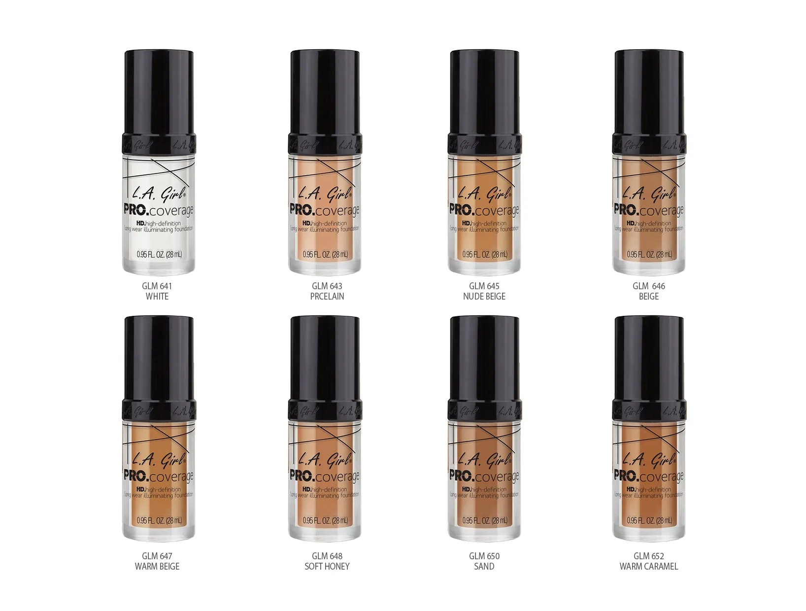 L.A GIRL PRO COVERAGE ILLUMINATING FOUNDATION 0.95oz / W