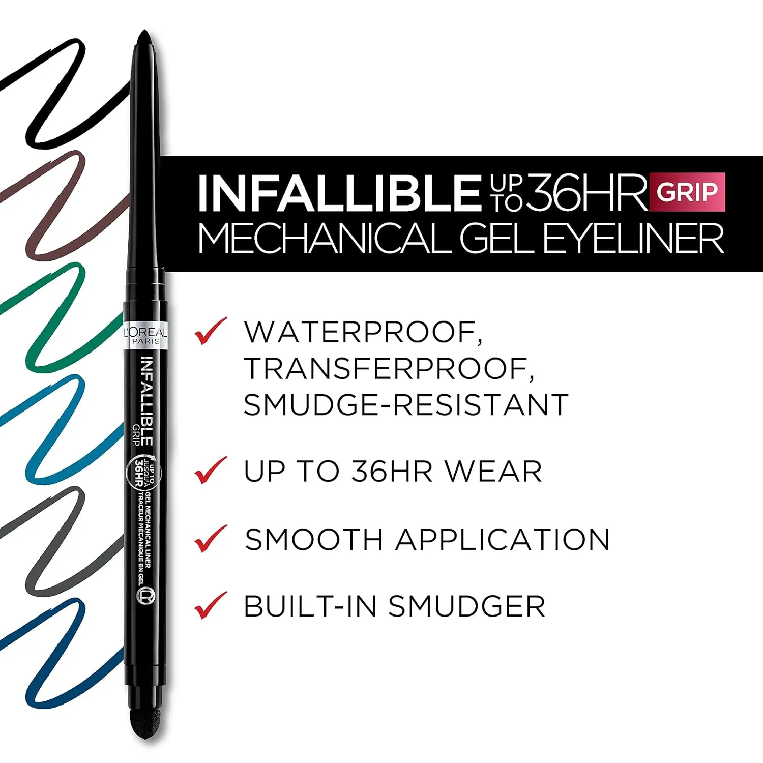L'Oreal Paris Infallible Grip Gel Mechanical Up To 36HRs  Eyeliner,