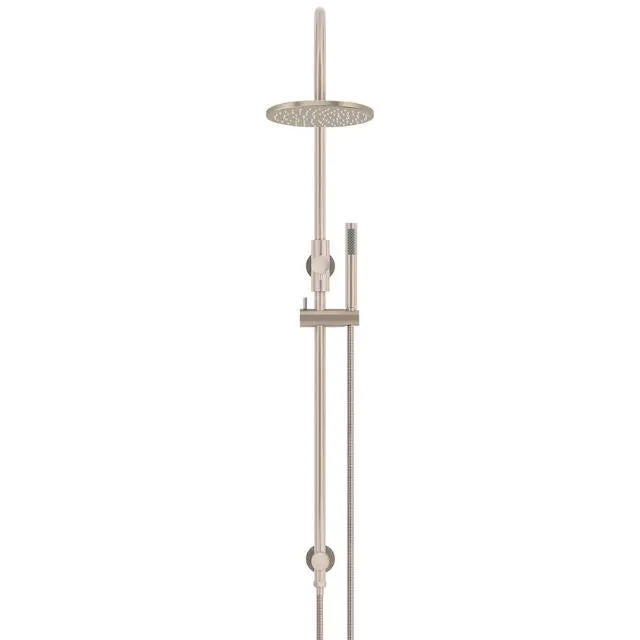 Meir Gooseneck Shower Set with 200mm rose, Single-Function Hand Shower Champagne