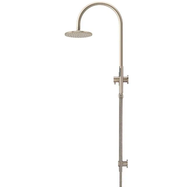 Meir Gooseneck Shower Set with 200mm rose, Single-Function Hand Shower Champagne