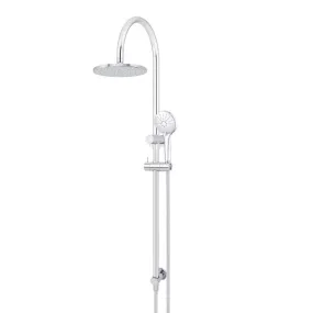 Meir Gooseneck Shower Set with 200mm Rose, Three-Function Hand Shower Chrome