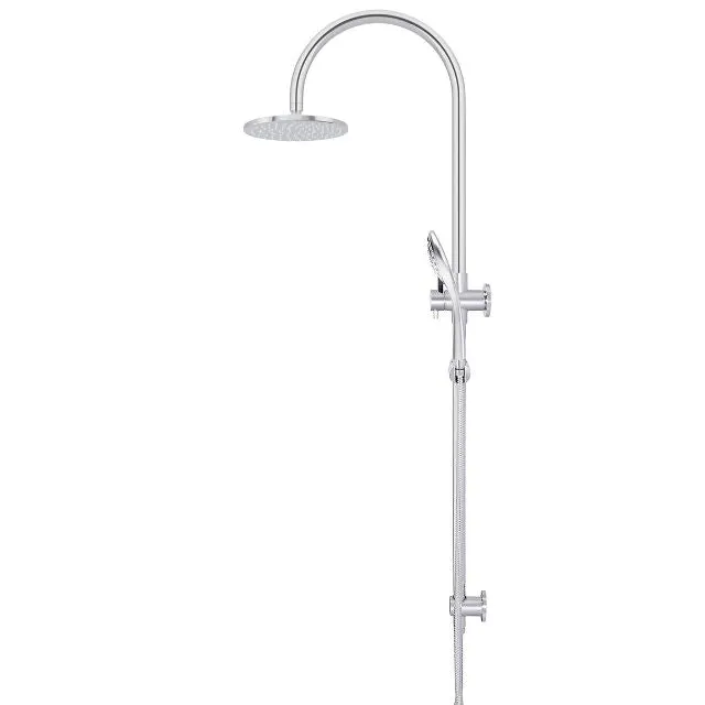 Meir Gooseneck Shower Set with 200mm Rose, Three-Function Hand Shower Chrome