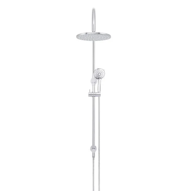 Meir Gooseneck Shower Set with 200mm Rose, Three-Function Hand Shower Chrome