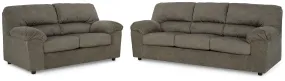 Norlou Sofa and Loveseat in Flannel