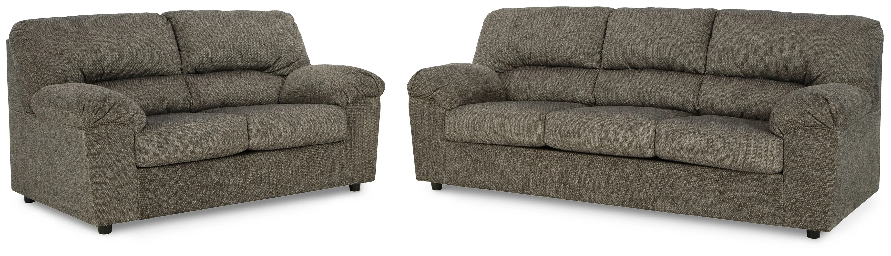 Norlou Sofa and Loveseat in Flannel