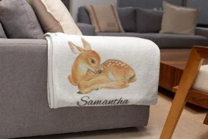 Personalized Baby Animal Fleece Blanket