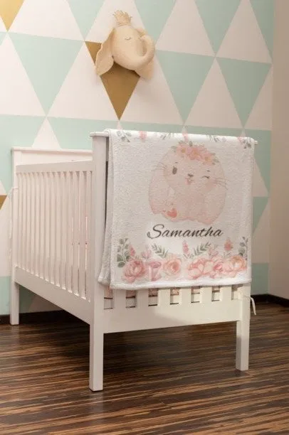 Personalized Baby Animal Fleece Blanket