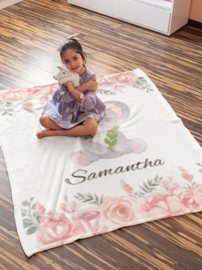Personalized Baby Animal Fleece Blanket