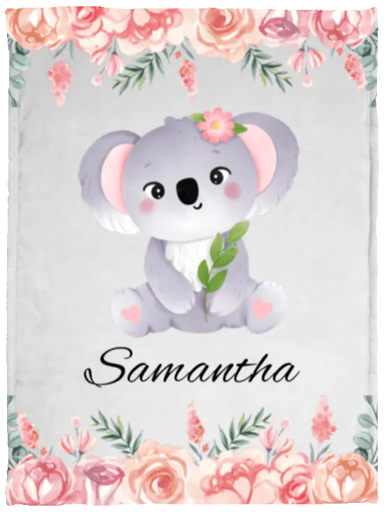 Personalized Baby Animal Fleece Blanket