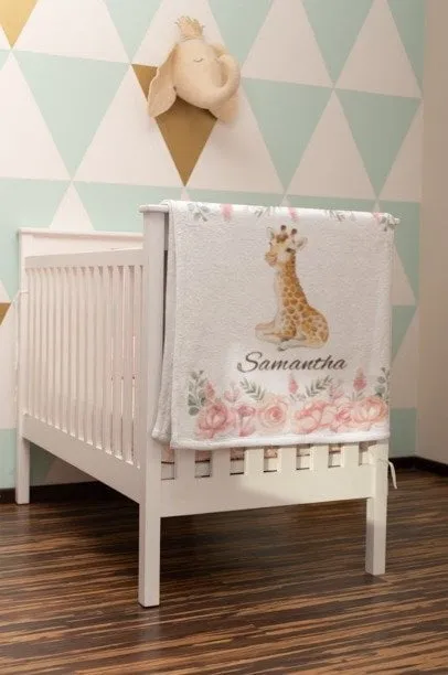 Personalized Baby Animal Fleece Blanket