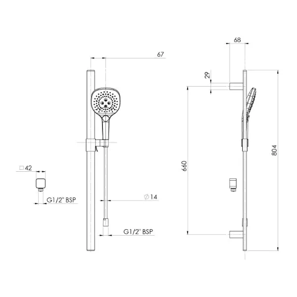 Phoenix Nuage Rail Shower Chrome