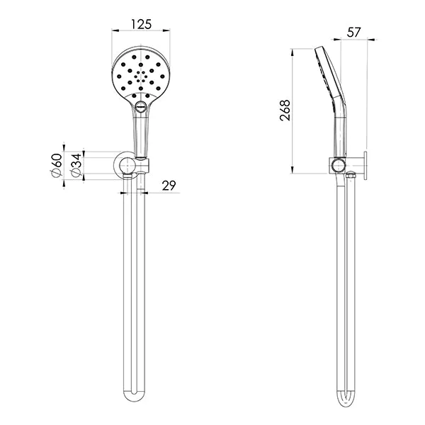 Phoenix Tapware Ormond Hand Shower Brushed Carbon