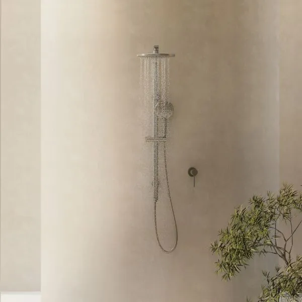 Phoenix Tapware Oxley Twin Rail Shower Brushed Nickel