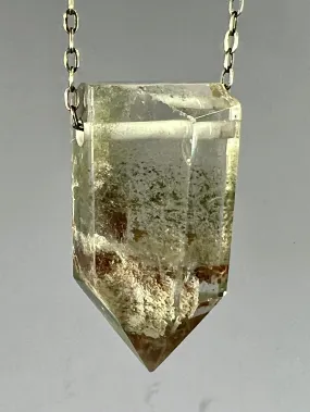 Quartz Crystal with Amphibole and Chlorite Inclusions Necklace