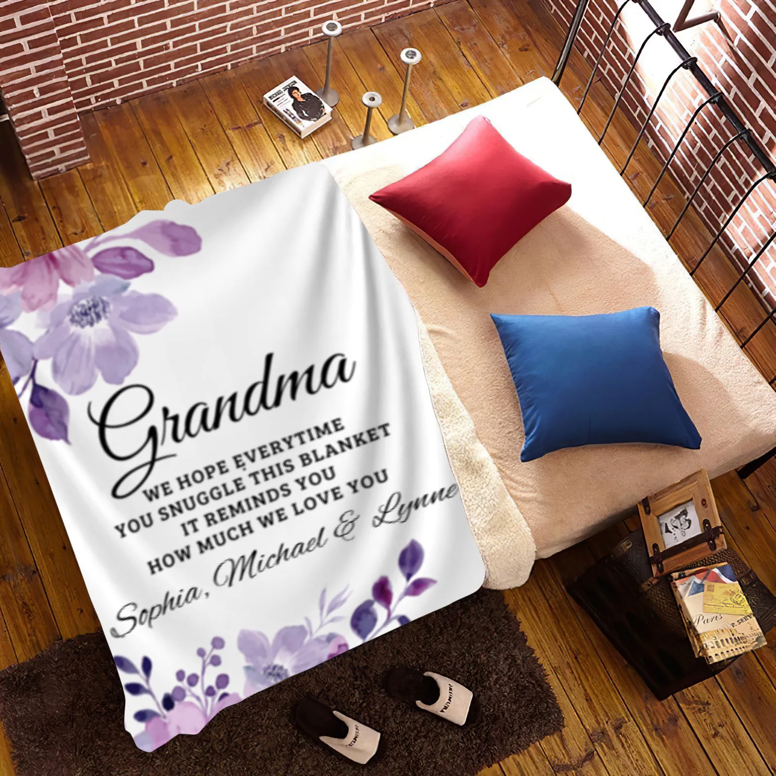 To Grandma, Personalized Fleece Blanket