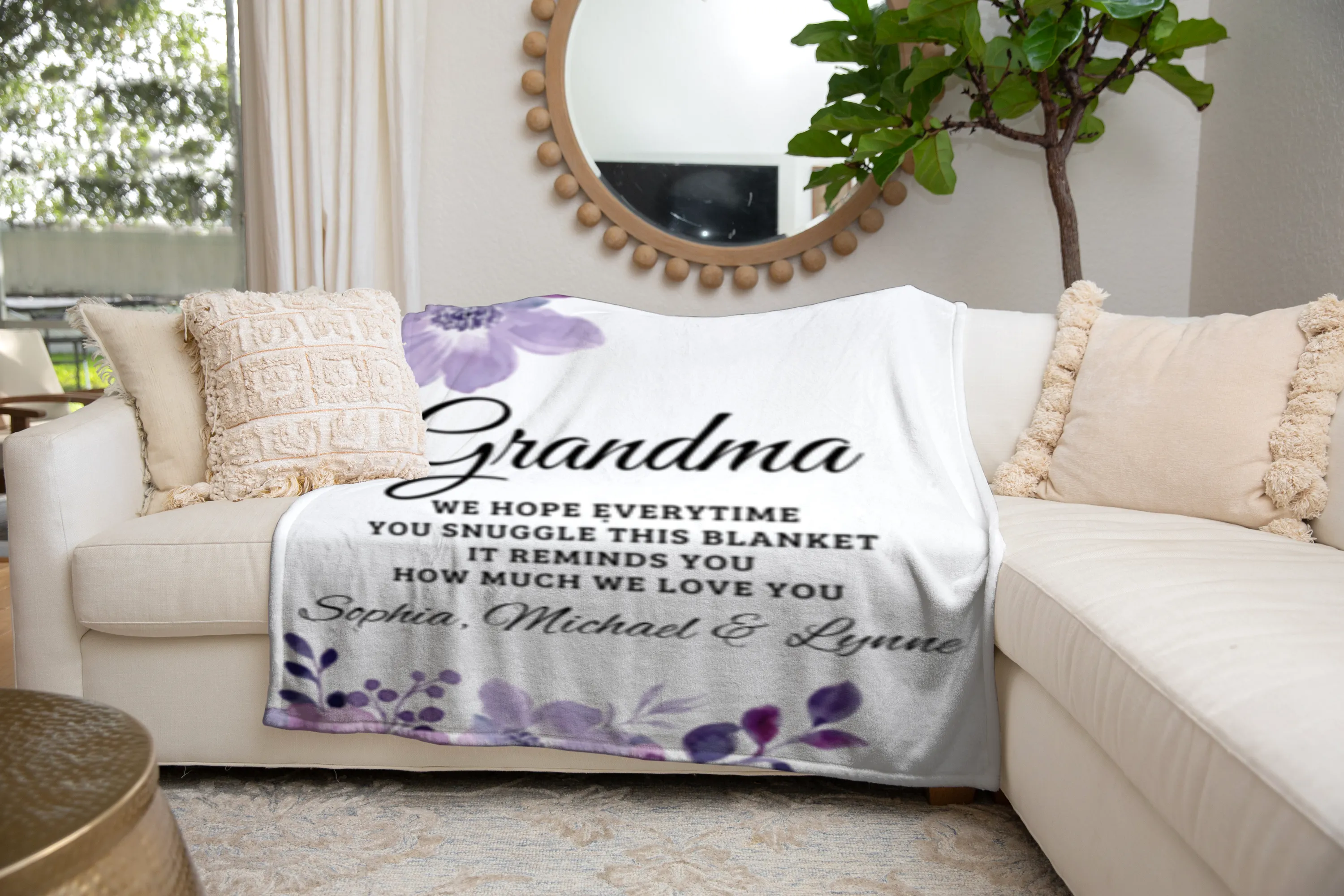 To Grandma, Personalized Fleece Blanket