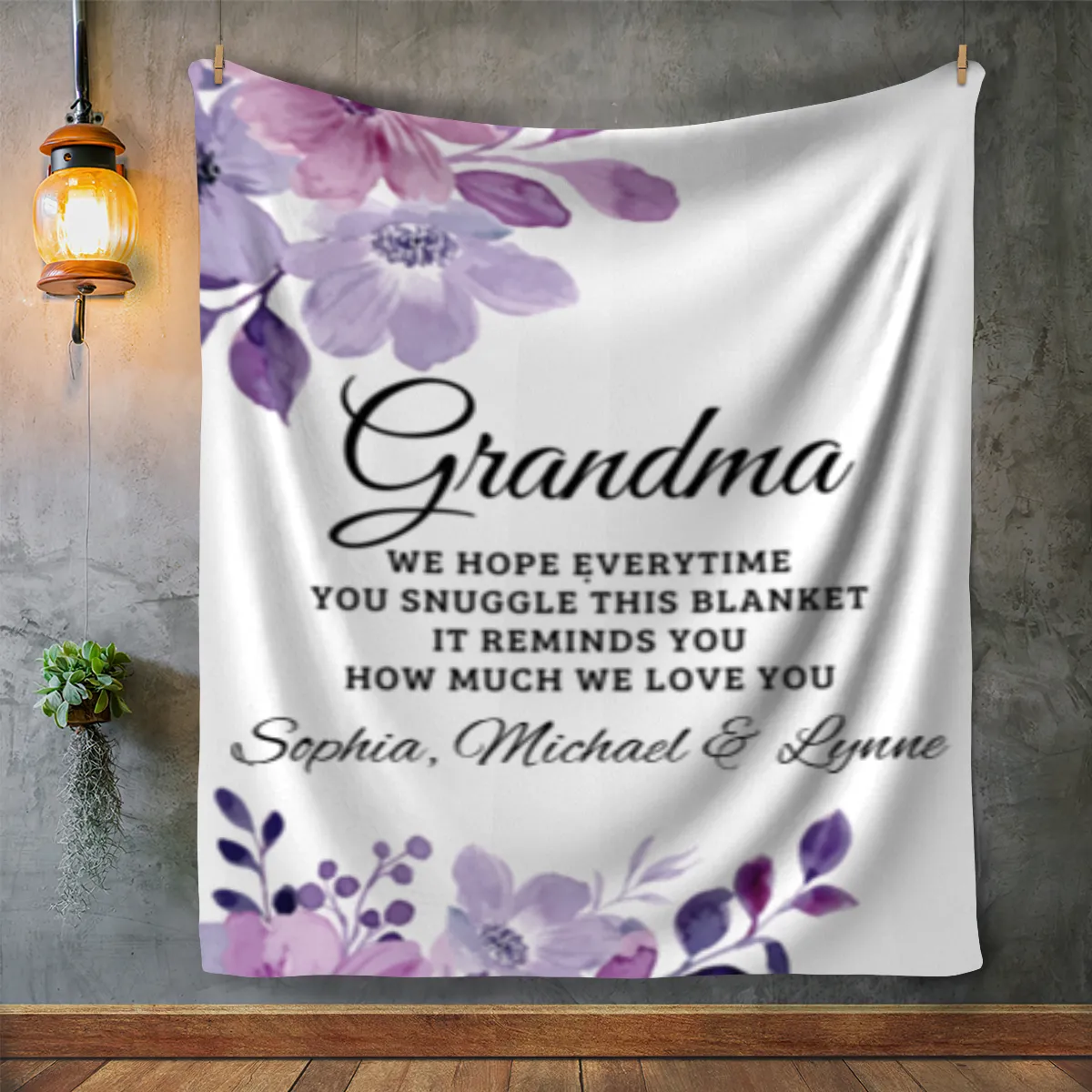 To Grandma, Personalized Fleece Blanket