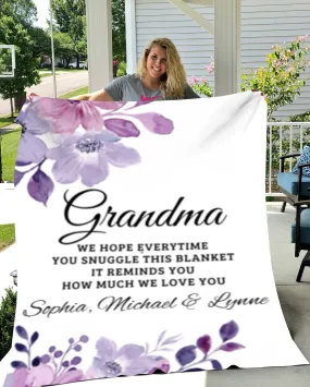 To Grandma, Personalized Fleece Blanket